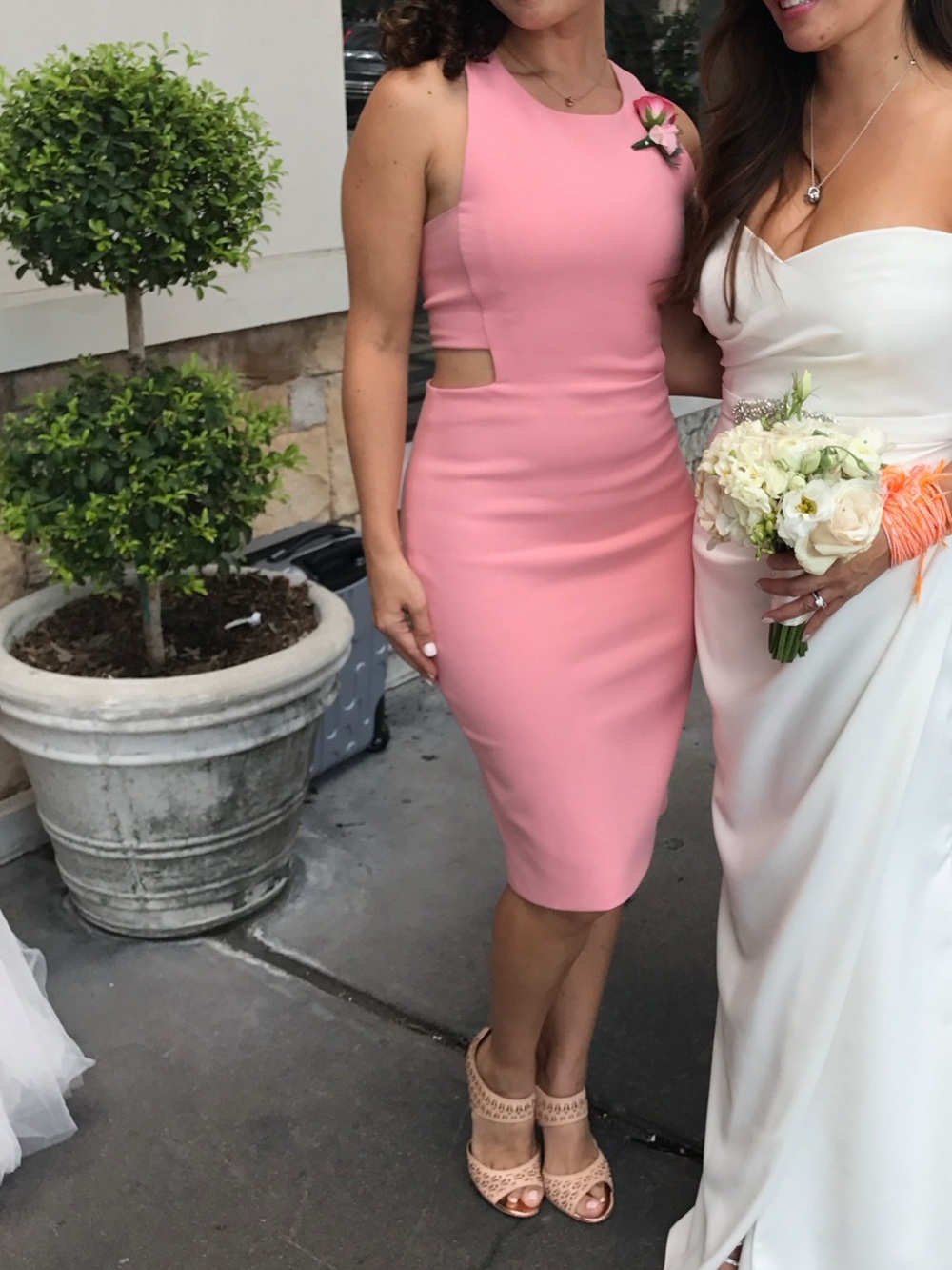 James Perse Elegant Pink Cutout Dress